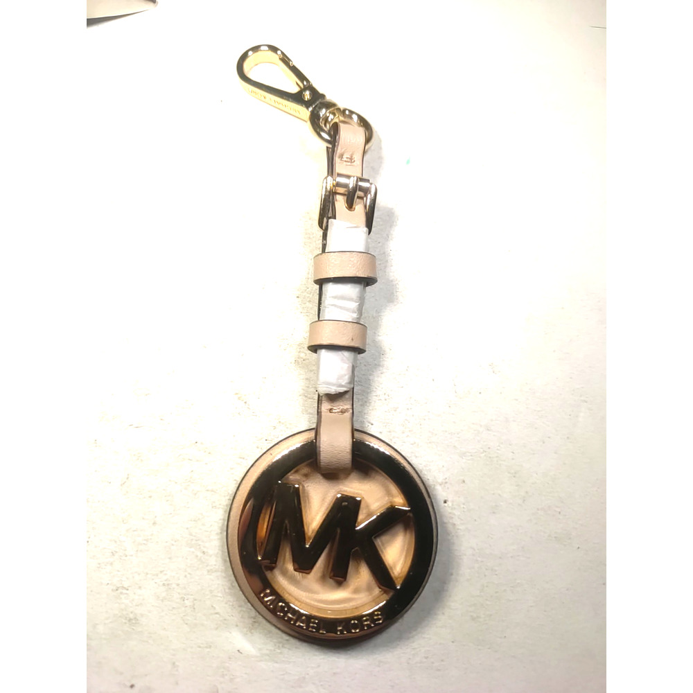Michael Kors Purse Clip Pink Leather Gold Tone - Picture 2 of 5